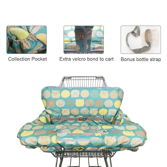 Shopping Cart Covers for Baby Girl boy, High Chair Cover for Toddler, Grocery Cart Cover (Polka Cute)