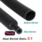 2 Pcs 3/4 inch (Diameter) 3:1 Waterproof Heat Shrink Tubing Kit, Large Marine Dual Wall Adhesive Shrinkable Wire Wrap Tube, Insulation Sealing Cable Protector by YUKSY (4ft, Black & Red)