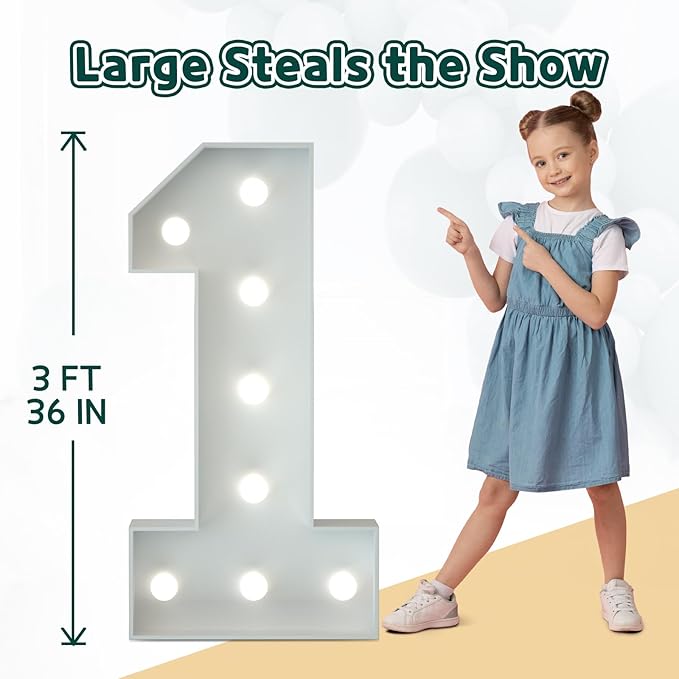 Marquee Numbers 3 Feet Tall Big Light Up Numbers 70th Birthday Decorations Women Men White Anniversary Party Decor Large Cardboard Prop Backdrop Sign 70