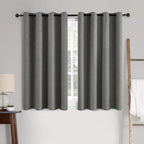 MIULEE Linen Texture Curtains for Bedroom Solid 100% Blackout Thermal Insulated Dark Grey Curtains Grommet Room Darkening Drapes Luxury Decor for Living Room Nursery 52x45 Inch (2 Panels)
