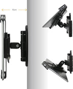 Tablet Wall Mount, Adjustable Arm Swivel, Anti-Theft Security Lock & Key, Foldable, 360 Rotating, Black