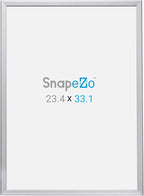 SnapeZo 23.4 x 33.1 Silver Poster Frame, Front-Loading, Wall Mount, Aluminum 1.25" Profile, Professional Series