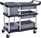 ZQZ-Store Storage Cart 3 Tier Heavy Duty Commercial Grade Utility Cart,Carts with Wheels,Multi-Function Mobile Shelving Unit Organizer for Hotel,Restaurant,Kitchen, Bedroom,Laundry Room