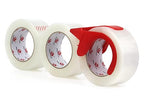BOMEI PACK Heavy Duty PackingTape with Dispenser - 3 Rolls, Total 330Y, 2.6 mil, 1.88 inch x 110 Yards, Clear Packaging Tape Refills for Shipping, Mailing, Moving & Storage