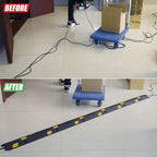 6 Pack 1-Channel Rubber Cable Protector Ramp, 17" x 6" x 1.3" inch Interlocking Floor Wire Cord Cable Cover, Visible at Night, Durable Rubber Speed Bump Hump Ramp (1-Channel 6 Pack)