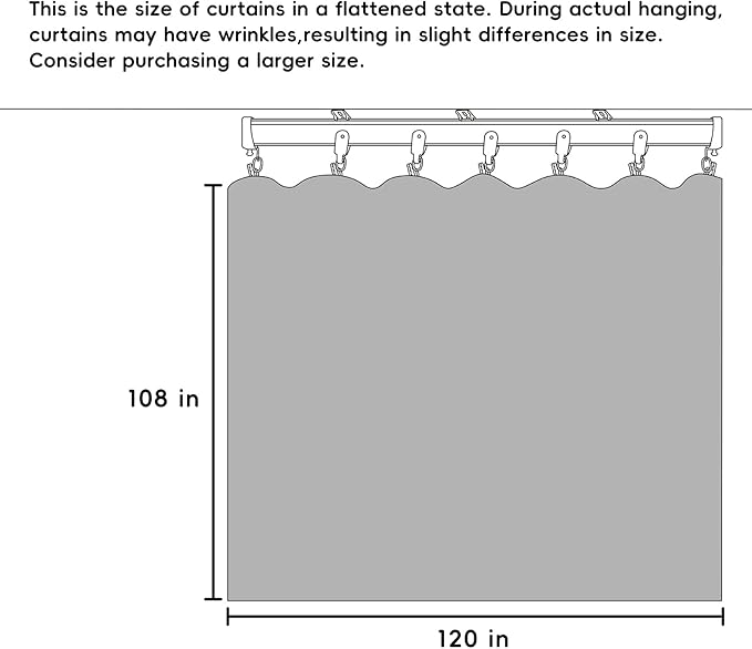 Room Divider Curtains Flexible Ceiling Tracks Set Curtain Track Ceiling Mount Blackout Curtain for Living Room Bedroom Ceiling Curtain Rod Privacy Dividers Panels W120 x H108 Beige Drape & Black Rail