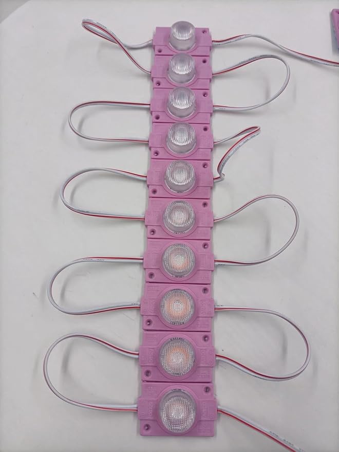 Pink 12V LED Module with Lens 2.0W for Light Box with Tape Adhesive Back (20pcs Pack)