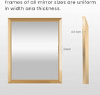 Amorho Bathroom Mirror, 36x36 Inch Golden Thick Metal Framed Wall Mirrors for Over Sink, Wall-Mounted Mirrors Perfect for Bedroom, Living Room, Entryway, Rectangle (Horizontal/Vertical).