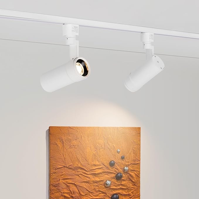 mirrea H Type LED Track Lighting Heads, Track Light Head with 24° to 60° Adjustable Beam Angle, 13.5W 90 CRI 3000K Warm White Painted, White Pack of 3