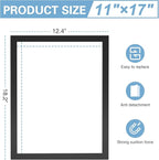 Relx 12 Pack Magnetic Sign Holder 11 x 17 Wall Mount, Self Adhesive Frames for Walls, Clear PVC Magnetic Picture Frame with Magnet Strip Border for Office, Home, Store, Restaurant Display