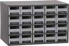 Akro-Mils Steel Garage Storage Cabinet, Small Parts Organizer Metal Cabinet for Hardware, Nails, Screws, Bolts, Nuts, and More, 17" W x 11" D x 11" H, 20-Drawer, Gray Cabinet/Gray Drawers (19320)