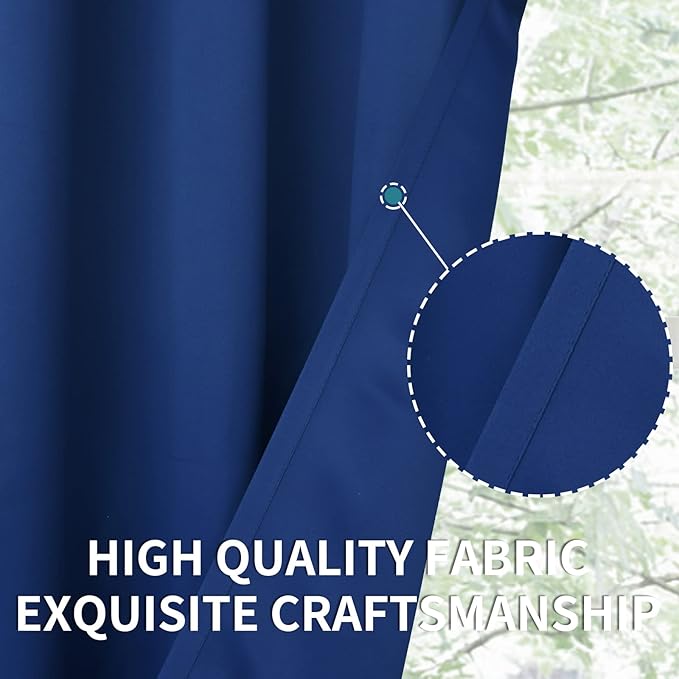 BGment Blackout Curtains for Bedroom - Grommet Thermal Insulated Room Darkening Curtains for Living Room, 52 x 72 Inch, 2 Panels, Royal Blue