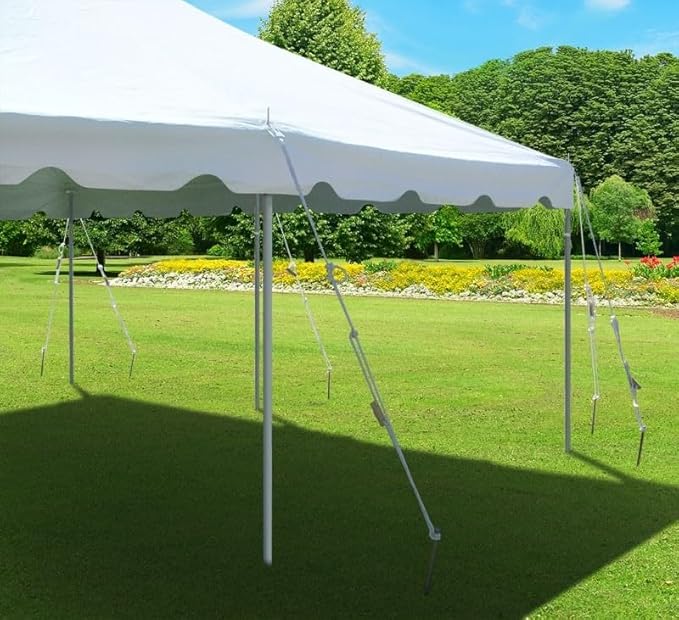 TentandTable 20' x 30' Premium Canopy Tent, Yellow/White, Outdoor Pole Tent, 60-120 Person Capacity for Parties, Weddings, Events, Commercial and Residential Use, Large Heavy Duty Vinyl Canopy Tents