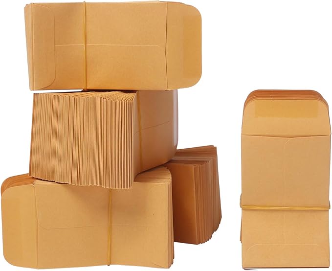 500 PCS #1 Coin Envelopes, 2-1/4” x 3-1/2” inches Brown Kraft Envelopes Classic Small Parts Envelopes with Self Adhesive Gummed Flap for Coins, Cash, Credit Cards, Seeds