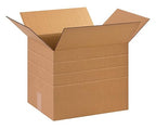 Aviditi Adjustable-Height Box, 15" L x 12" W x 12" H Multi-Depth Corrugated Carton, Kraft, Cuts Down to 10", 8", 6" Height Size, for Shipping, Packing and Moving, Save on Shipping Costs (Pack of 25)