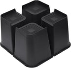 Bed Risers 2 inch, 3 inch, 4 inch, 6 inch or 8 inch Heavy Duty Furniture Risers, Up to 6000 Lbs L Shaped Design Bed Lifts Blocks for Couch Desk Sofa Table (Black, 8 Inch 4 Pack)