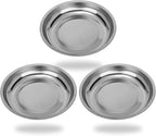 Magnetic Parts Tray 3 Pack, 6" Round Magnetic Parts Bowl, Stainless Steel,for Screw Socket Pin Tools Nuts Bolts Ferruginous Metal Accessories