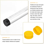 uxcell 4pcs Rubber End Caps 130mm(5 Inch) ID Vinyl Round End Cap Cover Screw Thread Protectors Yellow, 50mm Height