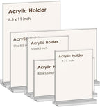newnewshow 4x6 Inch Clear Acrylic Sign Holder, Display Stand, Plastic Card Holder for Business, Office, Retail (4x6 Inch 12 Pack)