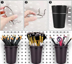 Garneck 5 Sets Pegboard Cup and Hook Organizer Set for Garage Workshop Office Black Pegboard Accessories with Sturdy Load-Bearing Cups for Small Tool Storage Easy No-Drill Installation for