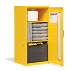 PIG Spill Kit in Small Wall Mount Cabinet | Absorbs up to 12-Gallons | Safety Yellow | KIT215