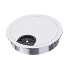 Desk Grommet 3-1/8 Inch 80mm, Zinc Alloy Computer Desk Wire Hole Cover, Office Desktop Cord Cable Hole Metal Ring, Bright Silver