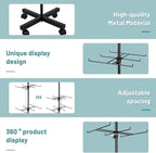 Retail Display Stand Rotating Display Stand 4 Tier Spinning Display Stand for Craft Shows, Jewelry, Keychain, Earring Adjustable Height Retail Display Racks (Black)