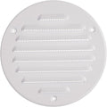 Vent Systems - 4 Inch (Inner) White Metal Round Soffit Air Vent Grille Cover, Register air Vent Deflector, Louver - Built-in Mesh - HVAC for Bathroom, Home Office, Kitchen 5 Inch (Outer)