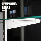 48" W x 22" D x 42" H - Retail Display Case,Ledgetop Counter with Showcase Front, Black Retail Counter with Glass Display Cabinet