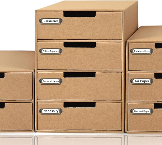 40-Pack Office Library File Drawer Cabinet Card Tag Label Holder Metal Frame (Antique Copper)