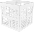 3-Pack Collapsible Plastic Storage Crates,Foldable Crates for Storage,16L (White)