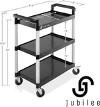 Jubilee 3-Tier Utility Service Cart with Wheels, 31.5" x 37.5"