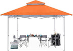 ABCCANOPY Pop Up Canopy - 8x8 Outdoor Patio Portable Canopy Tent with 4 Weight Bags (Orange)