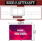 Custom Tension Fabric Display Backdrop Trade Show Backdrop Banner Stand for Weddings, Events, Booth (Double Sided Print 7.5x13 Ft)