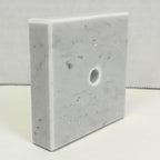 Genuine Marble Trophy Base – Polished Beveled Display Stand with Center Hole, 3/4" Thick, Multiple Sizes for Awards, Crafts & 3D Prints (White Marble, 3x3 inch)