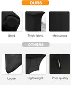 Spandex Table Cover 2 Pack 8FT Black Fitted Tablecloths,Washable Wrinkle Resistant Stretch Table Cloth Rectangle for Vendor Booth Display Items,Party Supplies for Adults,Wedding Decorations,Banquet