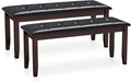 Giantex Button-Tufted Dining Bench, 45.5' PU Leather Upholstered Padded Bench for Bedroom Kitchen Living Room & Entryway, Solid Rubber Wood Legs, Supports Up to 400 Lbs