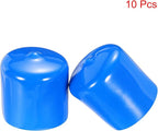 uxcell 10pcs Rubber End Caps 30mm(1 3/16") ID Vinyl Round End Cap Cover Screw Thread Protectors,Blue