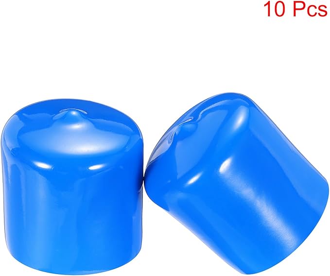 uxcell 10pcs Rubber End Caps 30mm(1 3/16") ID Vinyl Round End Cap Cover Screw Thread Protectors,Blue