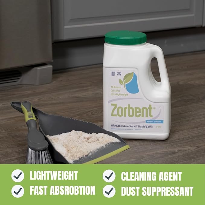 Liquid Spill Kit | 16X More Absorbent than Clay, Commercial-Grade Vomit, Urine, Oil, All Liquids Spill Powder, Reusable