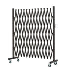 GYMTIME Metal Expandable Barricade, Portable Safety Barrier with Casters, Mobile Folding Security Gate, Adjustable Traffic Temporary Fence, 11.5 Feet, 61 Inch High, Brown