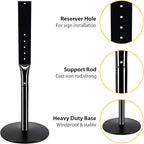 Heavy Duty Cast Iron Sign Post With 12" Diameter Bottom Round Base, 48" Movable Stand for Hanging Signs, 2-Pack