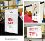 Acrylic Sign Holder Price Tag Displays Sign Holder Ads Display Stand for Retail Store Clothing Price (Horizontal A6 150×100mm /5.91×3.94 inches)