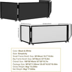 DJ Booth DJ Facade Table Station,67x20x15.7inch Portable Tabletop Event Facade DJ Booth Foldable Cover Screen -Folding Steel Frame Panel Stand with Carry Bag for Bars, Music Festivals, Weddings