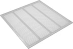 Repa Market Air Vent Cover 16x16 Inch (Outer Dimensions) White Galvanized Steel Louvered Grill Cover with Mesh Screen/Wall or Ceiling Vent/HVAC Register for Indoor and Outdoor Ventilation