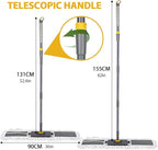 MASTERTOP 36" Professional Industrial Dust Mop for Floor Cleaning, Heavy Duty Wet & Dry Commercial Mop,Large Flat Floor Mops with Telescopic 62'' Long Handle,Dust Broom for Hardwood,Tiles,Office