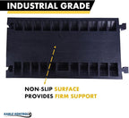 Kable Kontrol Atlas Heavy Duty Cable Protector Ramp - 3 Channel Bulk Wholesale Pallet - 30 Pcs - 36” Long Black & Yellow – 44000 Lbs Capacity - Rubber Speed Bump Wire Protector Cord Cover – CP9986