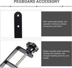 Metal Pegboard Hooks Set Strong Pegboard Bracket Clips Fine Workmanship, Organizing Tools Crafts, Black, Home Use