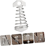 POPETPOP 2pcs Fish Bone Tent Pegs Stainless Steel Spring Hook Lightweight Ground Nails for Camping Hiking Outdoor Tent Accessories Small