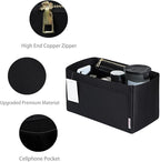 ZTUJO Purse Organizer Insert For Handbags, Silky Touching Bag Organizer Insert With Bottle Holder, Perfect for Speedy, Neverfull, Tote,ONTHEGO,Artsy,Handbag and More (X-Large, Silky Black)